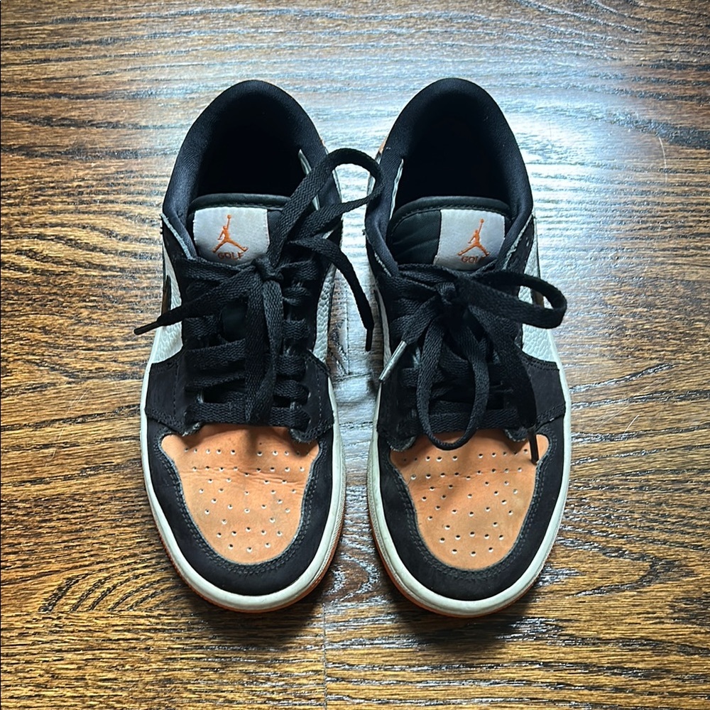 Jordan Kids Black and Orange Sneakers